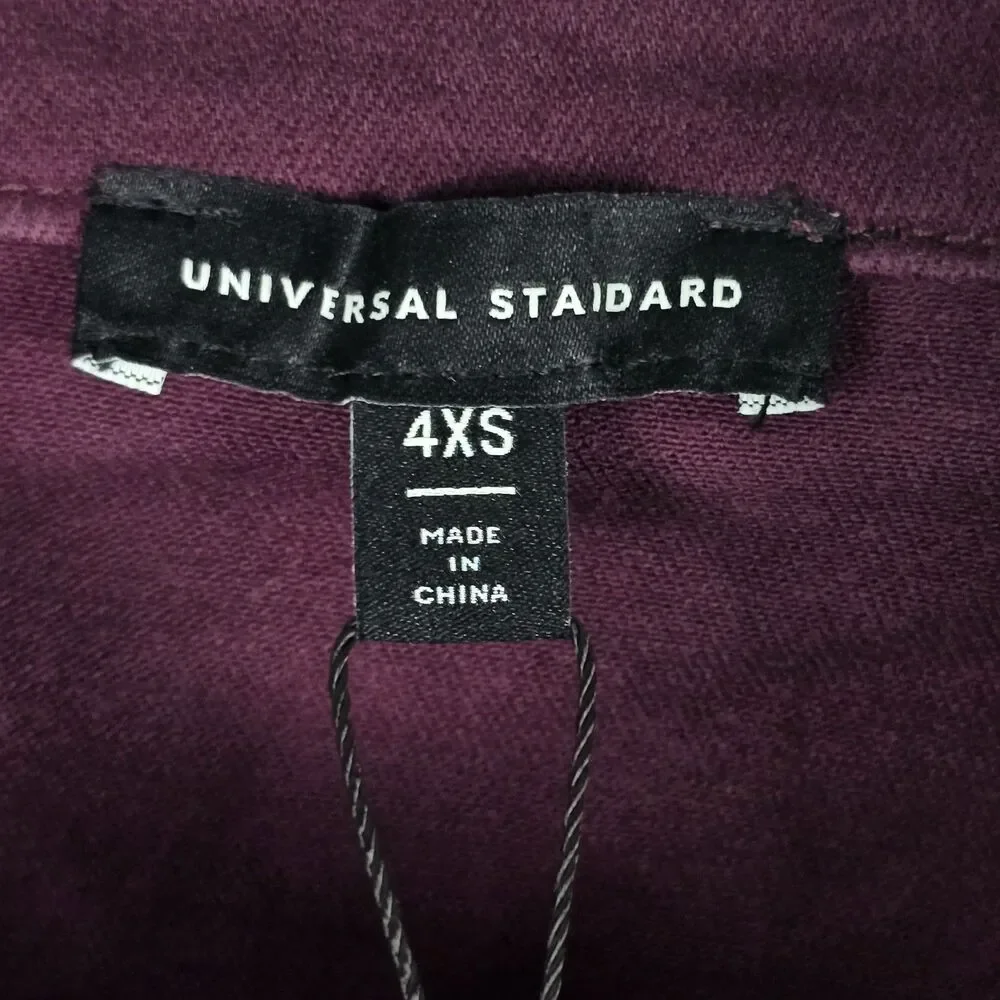 Universal Standard Jean Jacket Women’s Purple 4XS Cotton-Blend Stretch Snaps - Picture 4 of 8
